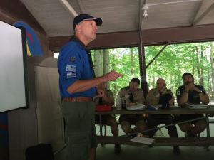 John in his Swedish scout uniform, teaching at Fall 2015 Wood Badge.